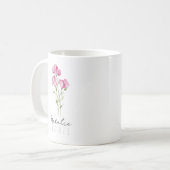 4月の誕生花と名前 - スイートピー コーヒーマグカップ (正面左)