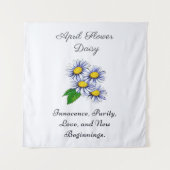 4月の誕生花 ダイジー シンプルでフレッシュ  タペストリー (正面)