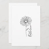 4月の誕生花 ダイジー 招待状 (正面/裏面)