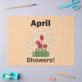 4月の雨にピンクのデイジー花 フローラル 薄葉紙