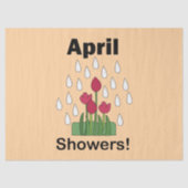 4月の雨にピンクのデイジー花 フローラル 薄葉紙 (正面)