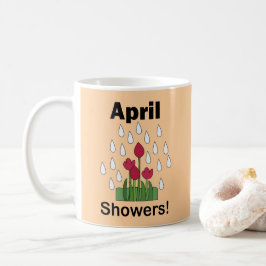 4月の雨に咲くピンクデイジーの花 フローラル コーヒーマグカップ