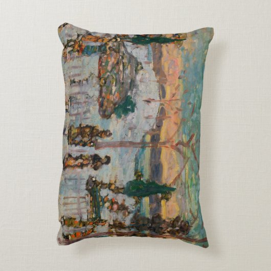 4月の雪モーリス・プレンダーガスト、ヴィンテージ・アート アクセントクッション (裏面(縦))