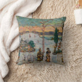 4月の雪モーリス・プレンダーガスト、ヴィンテージ・アート クッション (ブランケット)