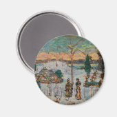4月の雪モーリス・プレンダーガスト、ヴィンテージ・アート マグネット (正面/裏面)