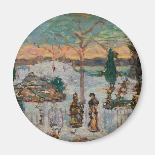 4月の雪モーリス・プレンダーガスト、ヴィンテージ・アート マグネット (正面)