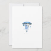 4月の青いシャワーが花の赤ちゃんシャワーをもたらす サンキューカード (裏面)