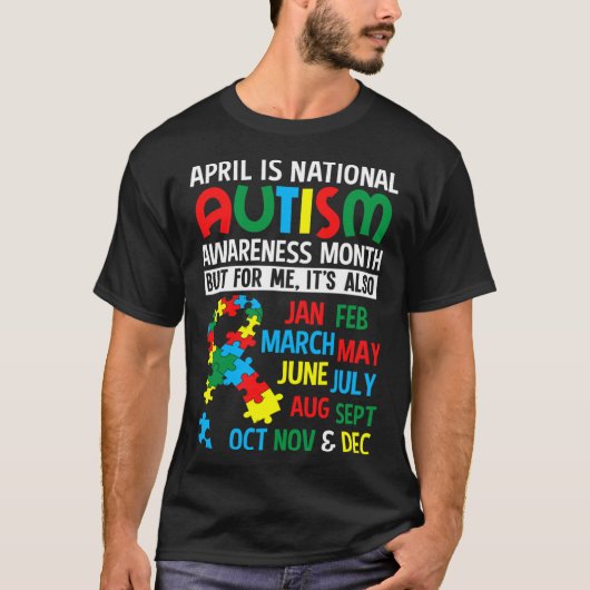 4月は国家自閉症啓発月支援S Tシャツ (正面)
