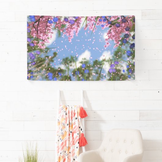 4月は旗に沢山与えます 横断幕 (インサイチュ)