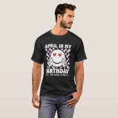 4月は私の誕生日です 整月スマイル顔 ク Tシャツ (正面フル)