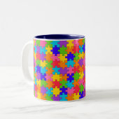 4月は自閉症啓発月 ツートーンマグカップ (正面左)