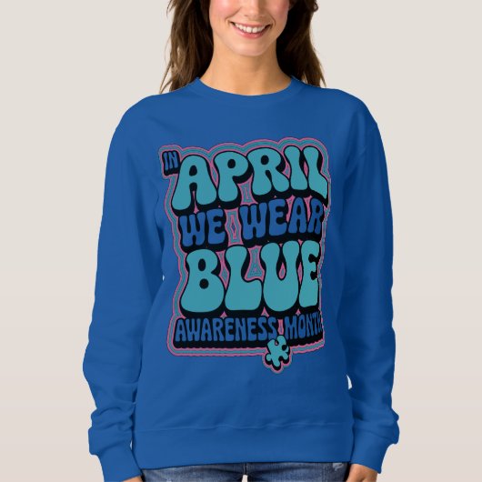 4月ウィー衣服ブルー スウェットシャツ (正面)