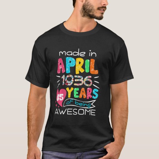 4月ガールズ1936年85誕生日85歳 Tシャツ (正面)