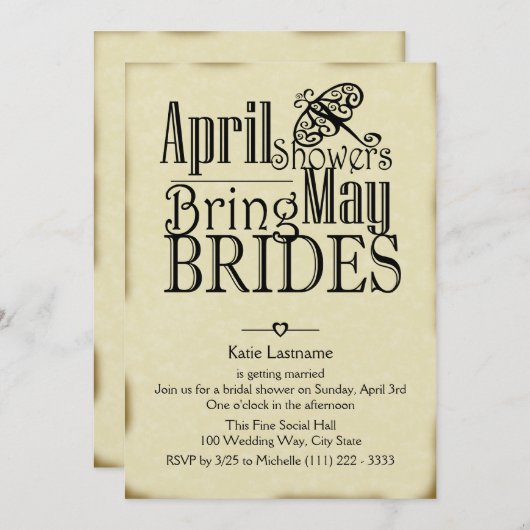 4月シャワーが次々に発生 招待状 (正面/裏面)