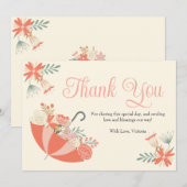 4月シャワーが5月の花をもたらす赤ちゃんシャワー サンキューカード (正面/裏面)