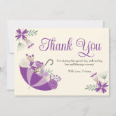 4月シャワーが5月の花をもたらす赤ちゃんシャワー サンキューカード (正面)