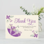 4月シャワーが5月の花をもたらす赤ちゃんシャワー サンキューカード (スタンド正面)