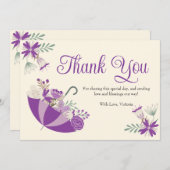 4月シャワーが5月の花をもたらす赤ちゃんシャワー サンキューカード (正面/裏面)