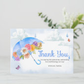 4月シャワーが5月の花をもたらす赤ちゃんシャワー サンキューカード (スタンド正面)