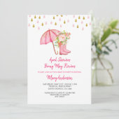 4月シャワーが5月の花をもたらす赤ちゃんシャワー 招待状 (スタンド正面)