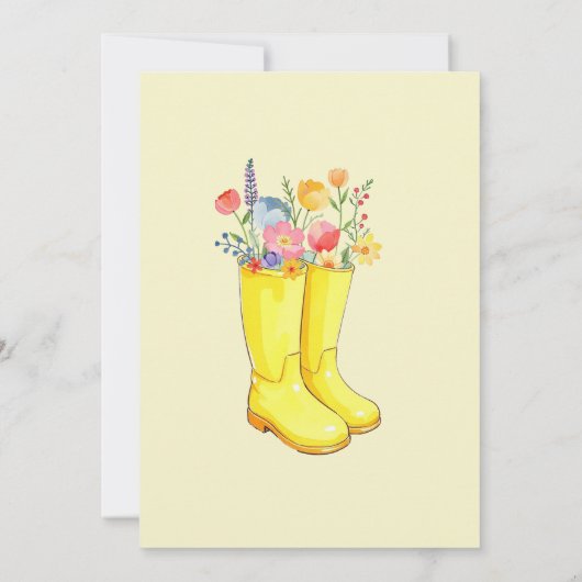 4月シャワーが5月の花をもたらす赤ちゃんシャワー 招待状 (裏面)