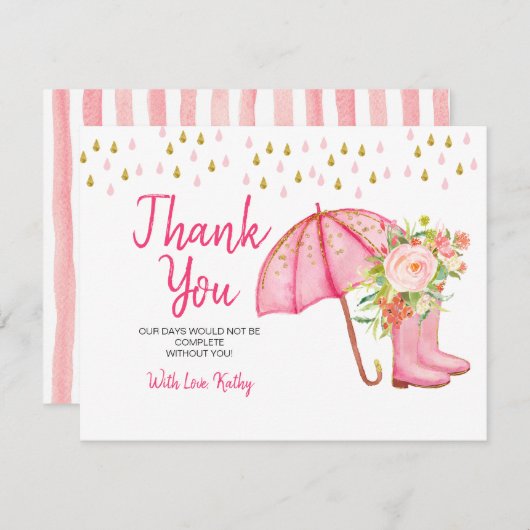 4月シャワーが5月の花を持ってくるサンキューカード サンキューカード (正面/裏面)