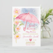 4月シャワーが5月の花を持ってくるピンクの傘 招待状 (スタンド正面)