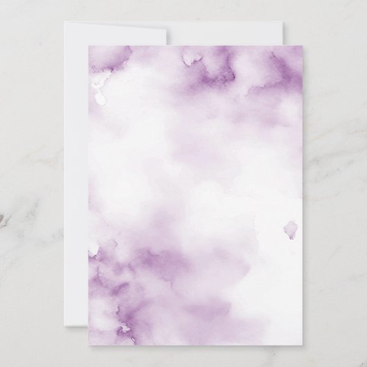 4月シャワーが5月の花を持って来る紫色の傘 招待状 (裏面)