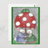 4月シャワーのバニー葉書 ポストカード (正面/裏面)