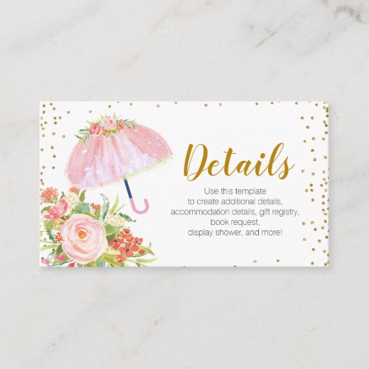 4月シャワー五月花の赤ちゃんシャワー詳細 エンクロージャーカード