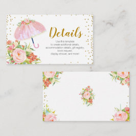 4月シャワー五月花の赤ちゃんシャワー詳細 エンクロージャーカード