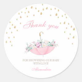 4月シャワー傘フローラ赤ちゃんシャワー ラウンドシール