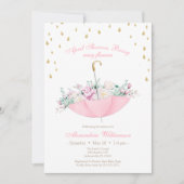 4月シャワー傘フローラ赤ちゃんシャワー 招待状 (正面)