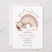 4月シャワー持ち込む5月の花Boho Rainbout Invite 招待状 (正面)