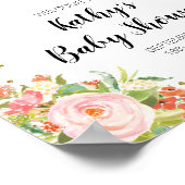 4月シャワー持って来る5月花の赤ちゃんシャワーへようこそ ポスター (角)