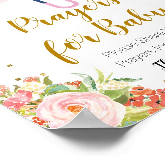 4月シャワー5月の花の祈りの言葉をベビー ポスター (角)