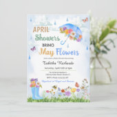 4月シャワー5月の花をもたらす春赤ちゃんシャワー 招待状 (スタンド正面)