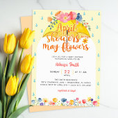 4月シャワー5月の花を持って来る赤ちゃんシャワーInvita 招待状