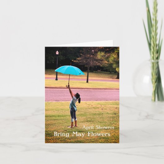 4月シャワー5月の花グリーティングカードを持って来る カード (正面)