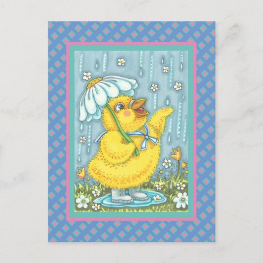 4月シャワー5月の花、春シック葉書 ポストカード (正面)