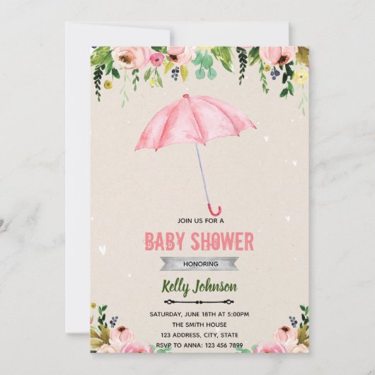 4月シャワー5月花のテーマ招待 招待状 (正面)