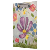 4月シャワー。カラフル,抽象芸術フローラアート クリップボード (左)