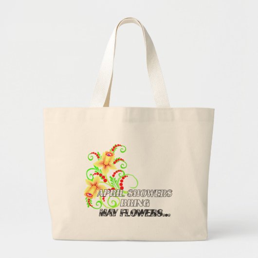 4月シャワー –  ラージトートバッグ (正面)