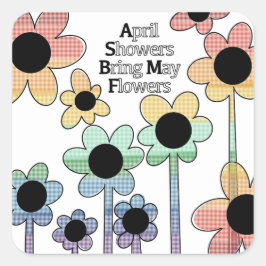 4月シャワーMay Flowersステッカー スクエアシール