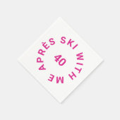 4月スキーと私40ホットピンク40歳の誕生日パーティー スタンダードカクテルナプキン (角)