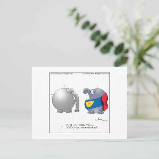 4月マッカルによるOVERCOMPENSATING漫画はがき ポストカード (スタンド正面)