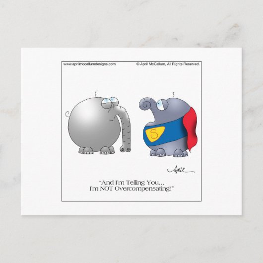4月マッカルによるOVERCOMPENSATING漫画はがき ポストカード (正面)