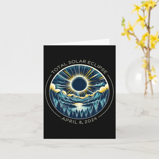 4月太陽のとアートの皆既日食の空 カード (黄色い花)