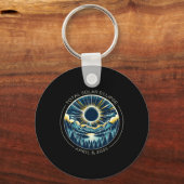 4月太陽のとアートの皆既日食の空 キーホルダー (正面)