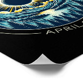 4月太陽のとアートの皆既日食の空 ポスター (角)